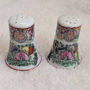 Vintage ACF Japanese Floral Porcelain Salt and Pepper Shakers.